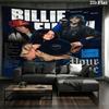 Arazzo da Parete con Nome Personalizzato Billie Eilish Appeso Estetico alla Parete Coperta in Tessuto Stampato Arazzi Decorativi per Camera da Letto Soggiorno Decorazioni per la Casa