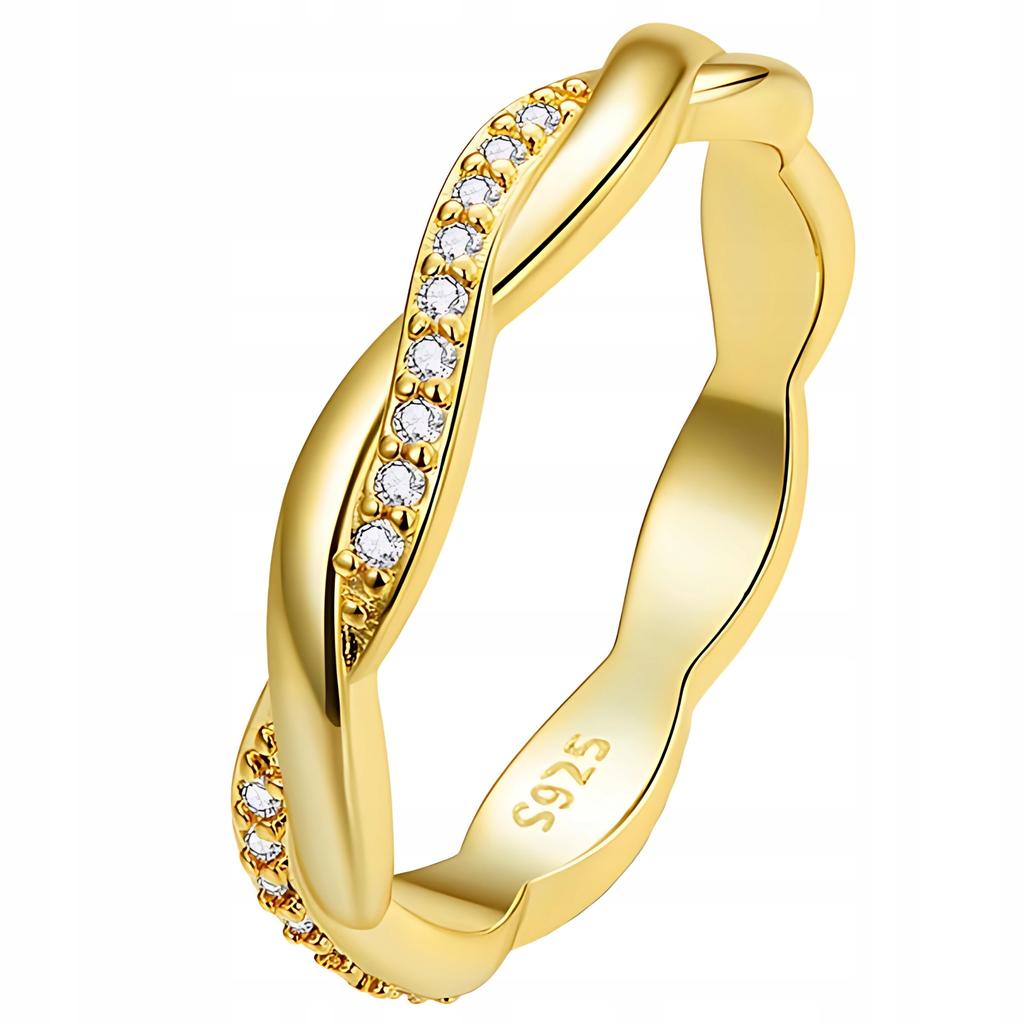 Interwoven Ring, S925, -Plated, Zircons