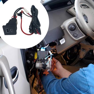 Quick Charging Auto Phone Adapter Dual USB Fast Charger Socket Outlet PD+QC3.0 Car Charger Adapter for VW Multivan T5 2003-2015