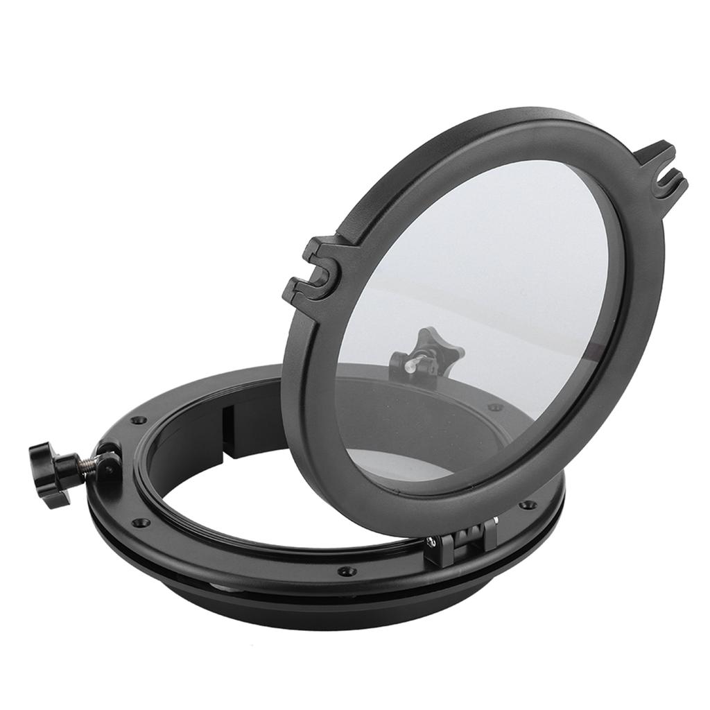 10in Marine Porthole Round Black Portlight Stalinite Window Universal for RV Boat Yacht
