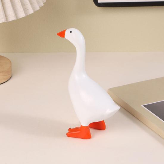 Magnetic White Goose Desk Ornament, Creative Resin Home Decor, Fun Decorative Craft for Living Room & Office, Ideal Gift for Animal Lovers