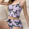 Butterfly Print Sexy Pajama Set: Comfortable Camisole and Shorts for Women