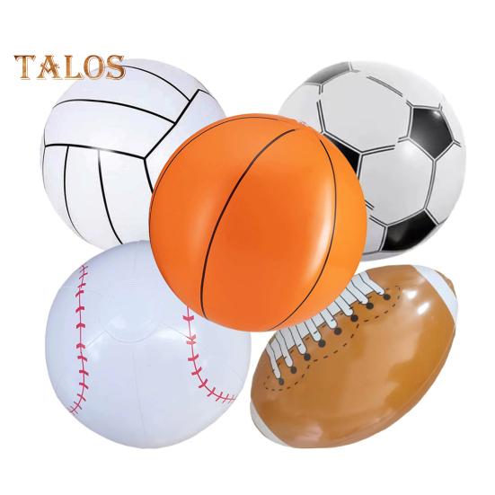 

5 шт. надувной пляжный мяч, игрушка, 16 дюймов, футбол, бейсбол, регби, баскетбол, воздушный шар, пляжный спортивный воздушный шар для вечеринки на открытом воздухе 5pcs