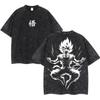 Anime Dragon Ball Cosplay Washed TShirt Cotton Short Sleeve Loose Large Casual Sports Fitness TShirt Mens Harajuku Clothing
