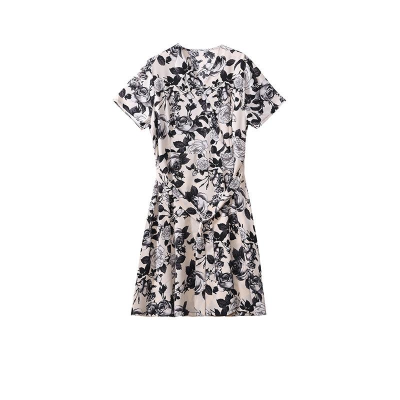 Mutter Sommerkleid neu mittelalterliche Frauen große Größe langer Rock High-End atmosphärisch dicke MM kurzärmelig großer Schwingrock