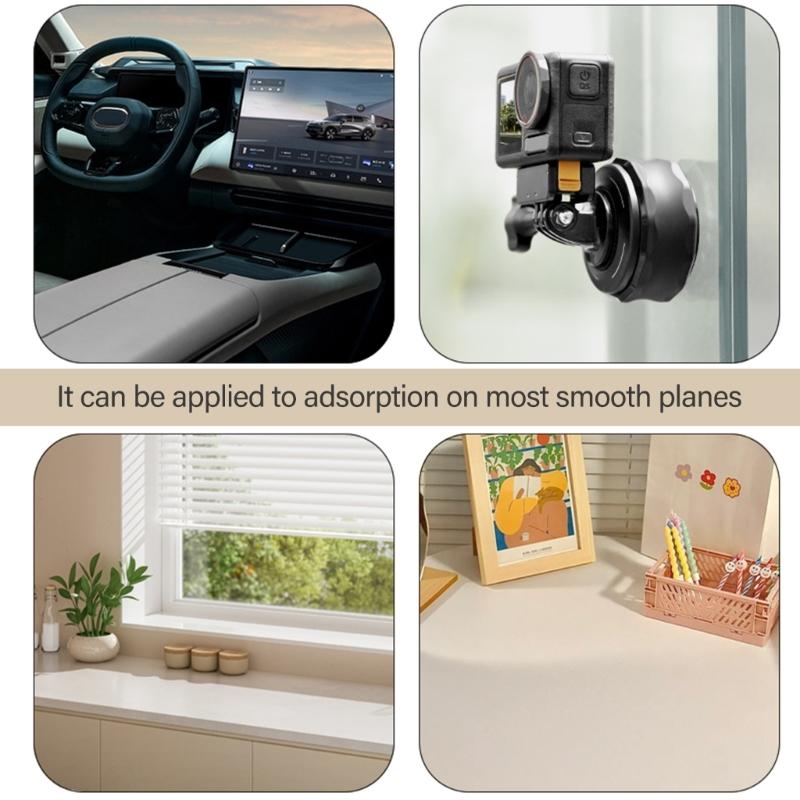 Heavy Duty Magnetic Suction Cup Adapter Base Supports 1kg Weight Capacity 60m Waterproof Rating for Action Camera Use