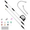 2.74 M Pressure Washer Telescoping Wand, 3-Section with Power Washer Extension Wands, 7 Nozzles, Hose Adapter, Support Belt, Storage Bag