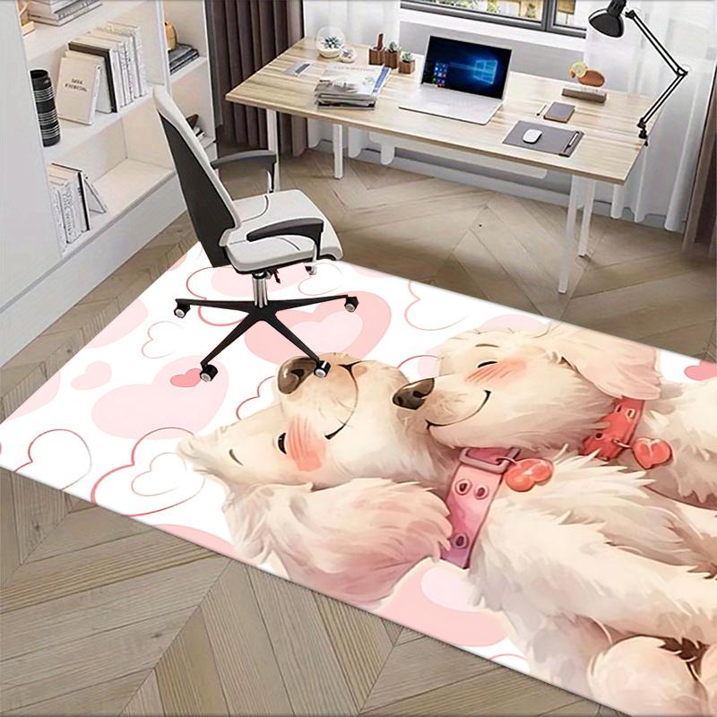 Cute Puppy ThemeLove Heart Chair Mat: Office Carpet, Oversized Rug for Home Decor, Sofa Mat, Gift Idea for Any Room