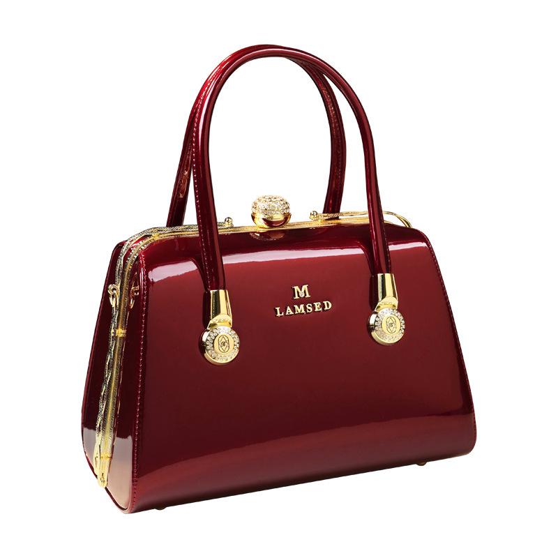 Elegant Patent Leather Women's Bag - Versatile Handbag, Shoulder & Crossbody for Stylish Moms 2025
