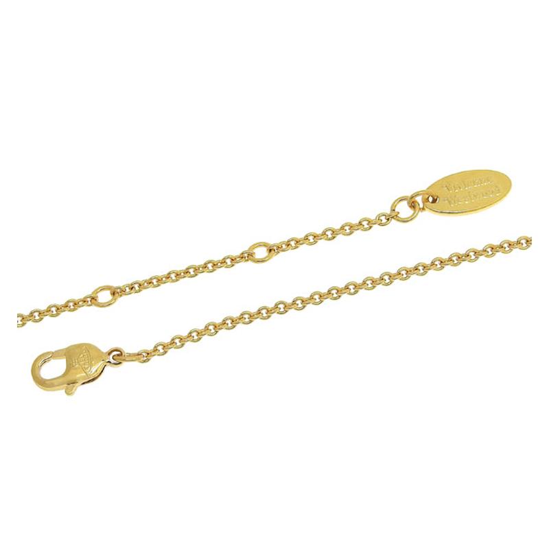 VIVIENNE WESTWOOD Lena Large Pendant Planet Pattern Saturn Shape Brass Pink Crystal Necklace Unisex Couple Style Gold/Pink Diamond 6302039r02r881