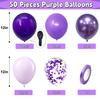12inch 50pcs purple balloon with confetti latex balloon set, suitable for weddings, birthdays, themed parties, family gatherings