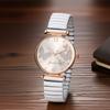 Watch Butterfly Analog Stainless Steel Elastic Stretch Band Arabic Sunray Party Gift for White Friend Women's Charm Quartz, Sparkling, Bangle,
