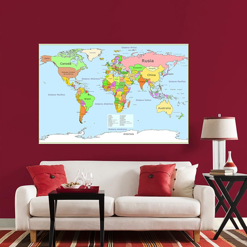Mapa světa - Vzdělávací mapa Plakáty Nástěnné závěsy, Geografický nástroj, Vzdělávací pomůcky, Potřeby pro domácí školu a učebnu