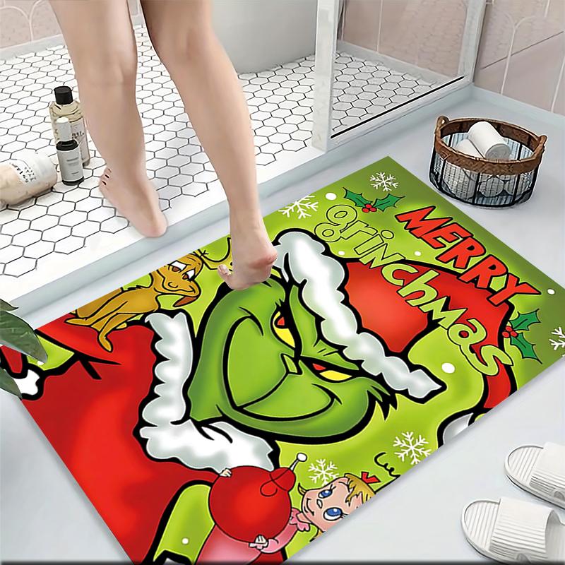 Grinch Christmas Celebration Carpet Rug Soft Washable Antislip Home Living Room Sofa Mats Personalized Christmas Rug