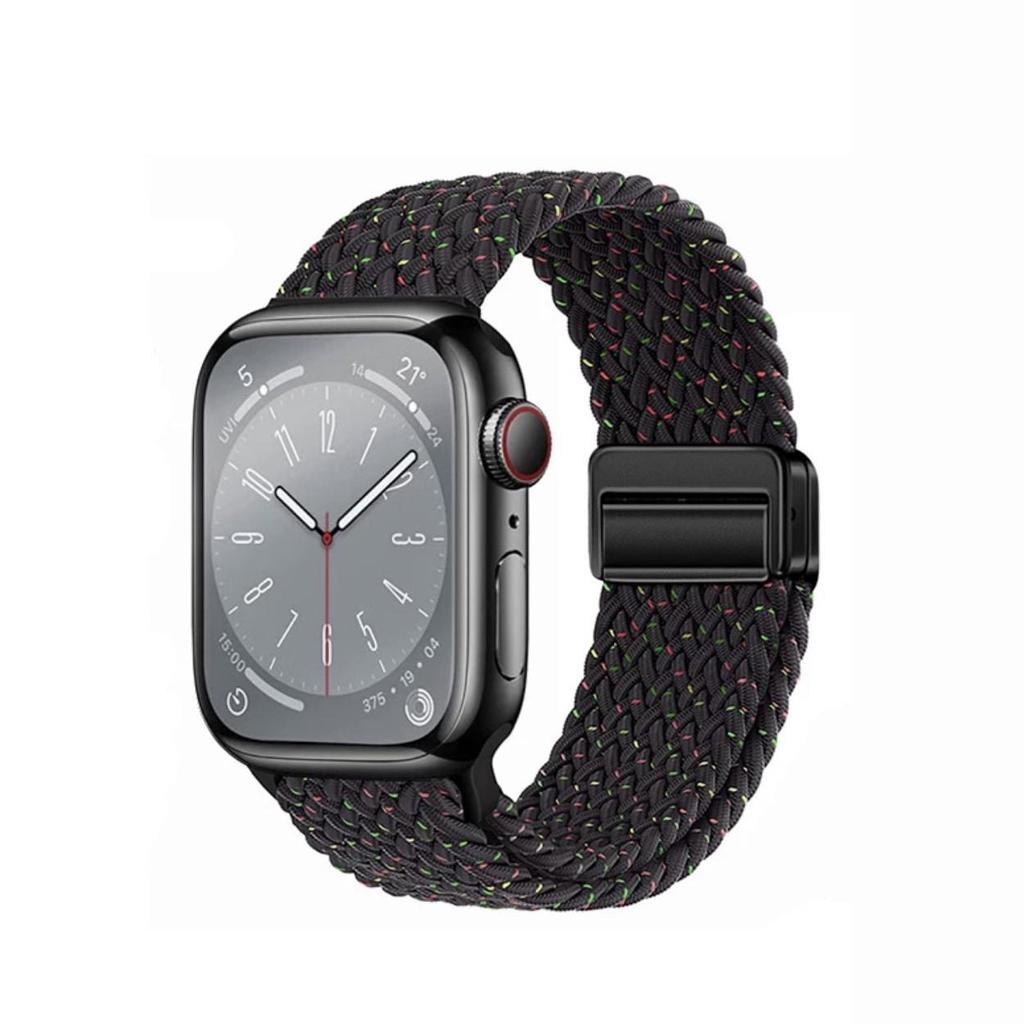 Nowy magnetyczny pasek nylonowy Apple Watch z pętelką dwuczęściową i magnetyczną klamrą.