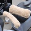 Simulated Plush Grip Glove Motorcycle Handle Cover for Winter Thick Warm Handle Gloves Covers Universal Scooters Hand Warmer