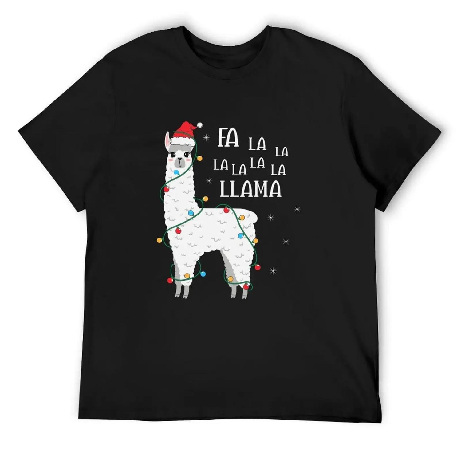 

Fa La La Llama Christmas Lllama T-Shirt boys whites customs design your own animal prinfor boys for a boy mens t shirts pack XXXXXL чорний