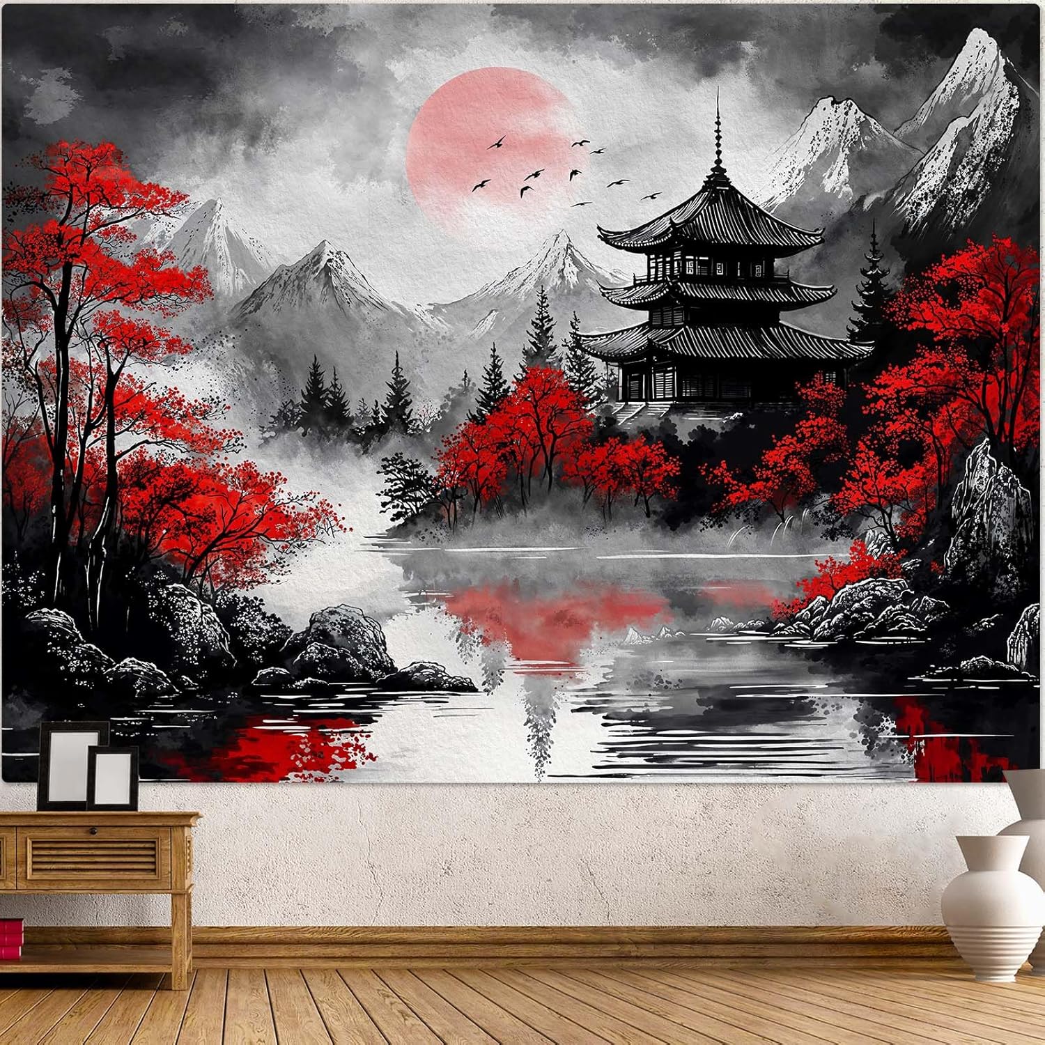 Wegklazax tapestry Japanese sunny landscape 75x100