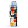 1PC Bright Geometric Patchwork Art Print 750ml Color Plastic Sports Water Bottle Leakproof Flip Straw Lid Suitable for Sports Office Home Use