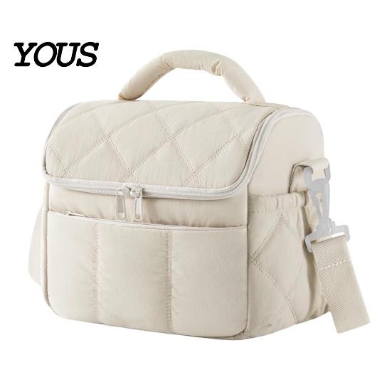 Fashionable Commuter Lunch Pouch Quilted Double Layer Insulated Bag, Lightweight Leakproof Thermal Box, Bag for Soup Storage Portable Large