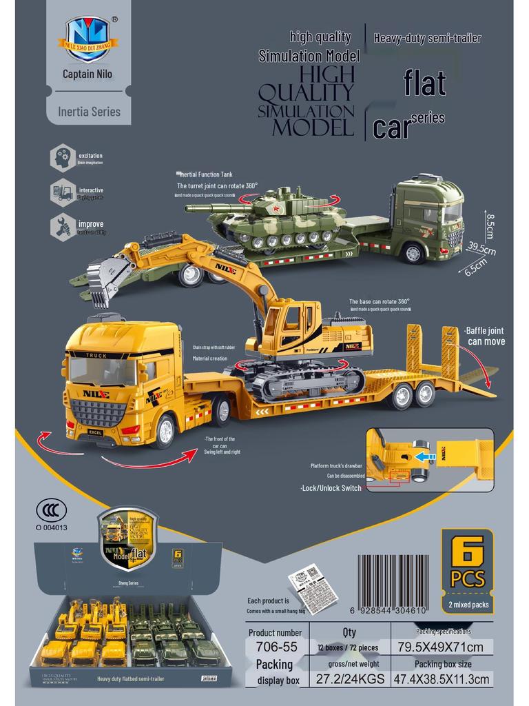 706-95 Ni Le Little Captain Transforming Sound & Light Inertia Pickup Truck Toy