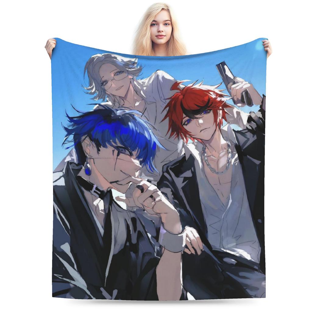 Eito HUNDRED LINE Knitted Blankets Flannel Last Defense Academy Lightweight Throw Blankets for Outdoor Travel Bedspread