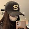 Baseball Fashionable Black Cap With S Letter Design For A Look Trendy