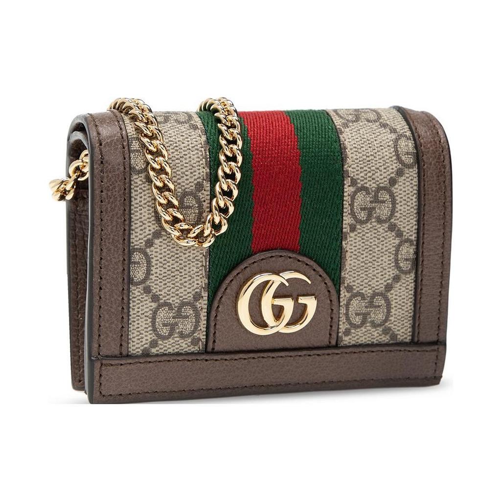 Gucci Ophidia Logo Stripe Web Chain Leather Crossbody Bag Women crossbody bag 625711-96IWG-8745