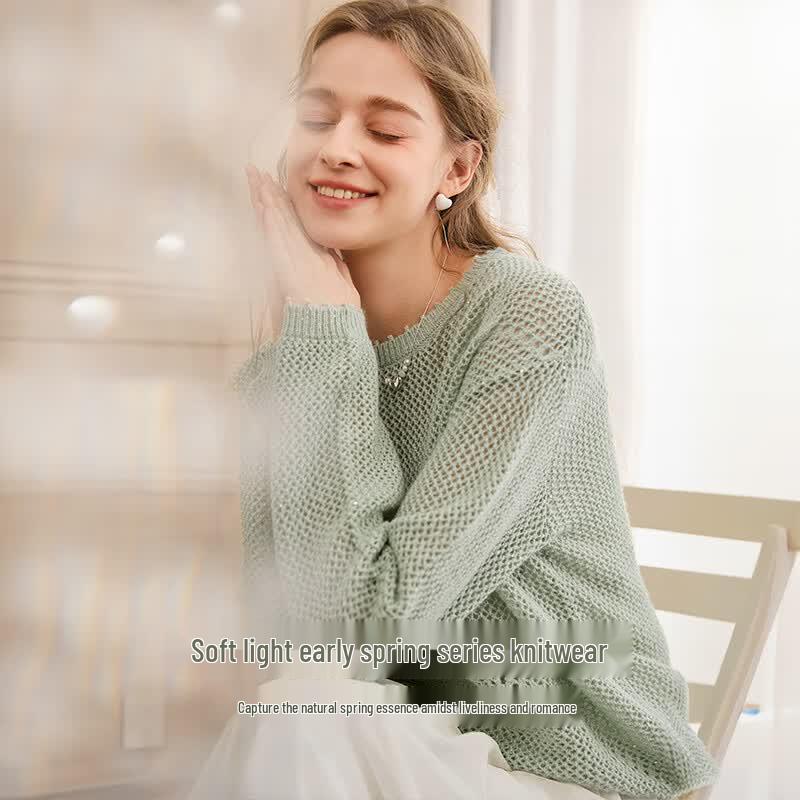 

Women s Hollow Out Knitted Pullover Sweater XL
