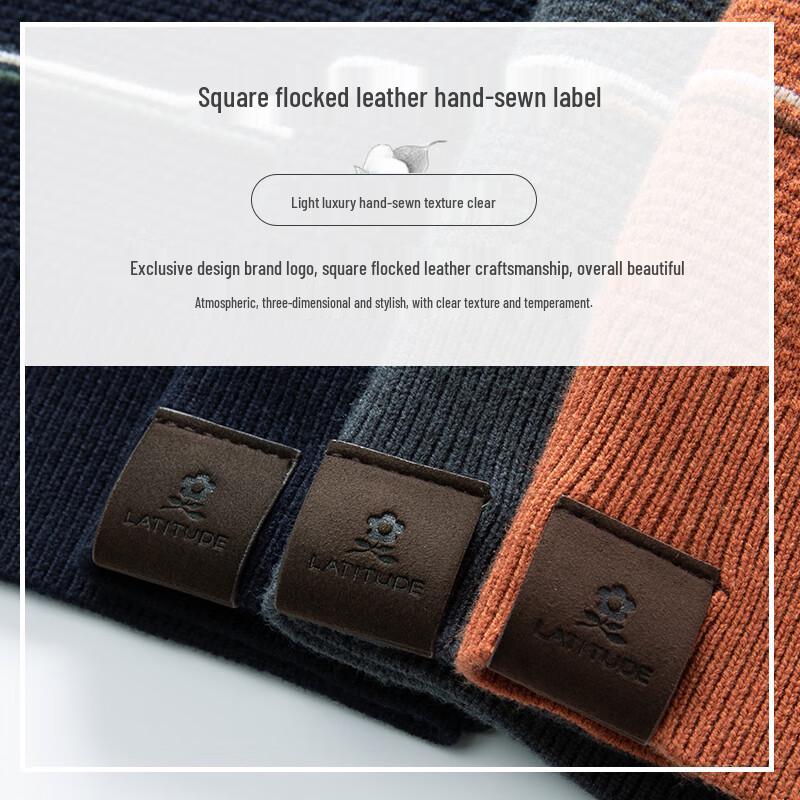 MONTAGUT Men's Fleece Lined Striped Crew Neck Thermal Sweater