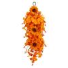 Artificial Sunflower Red Fall Leaf Garland, Home Decor Thanksgiving Wall Hanging Decoration