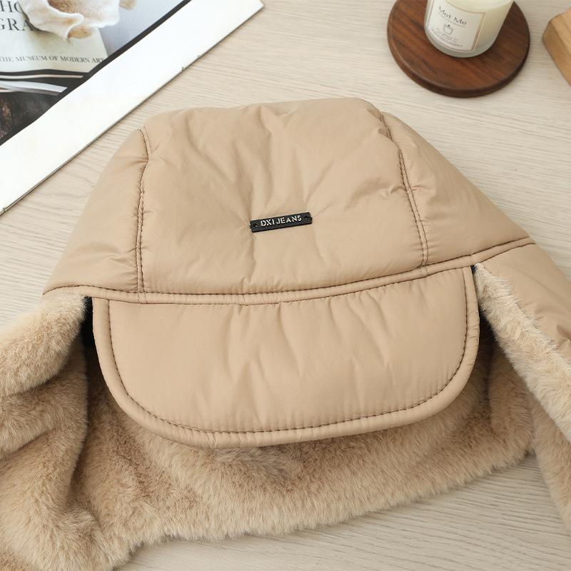 New Winter Retro Plush Lei Feng Hat Outdoor Cycling Windproof and Warm Hat Versatile Plush Northeast Ear Protection Cotton Hat