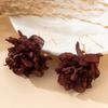 Personalized Design Simulation Cloth Flower Earrings Fashion Design Sense Red Brown with Party