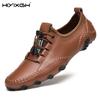 Scarpe Casual da Uomo Pelle di Mucca Sneakers Bianche Scarpe da Esterno Uomo Mocassini Vintage Slip-On Designer Piatte Tempo Libero Taglie Forti 38-47