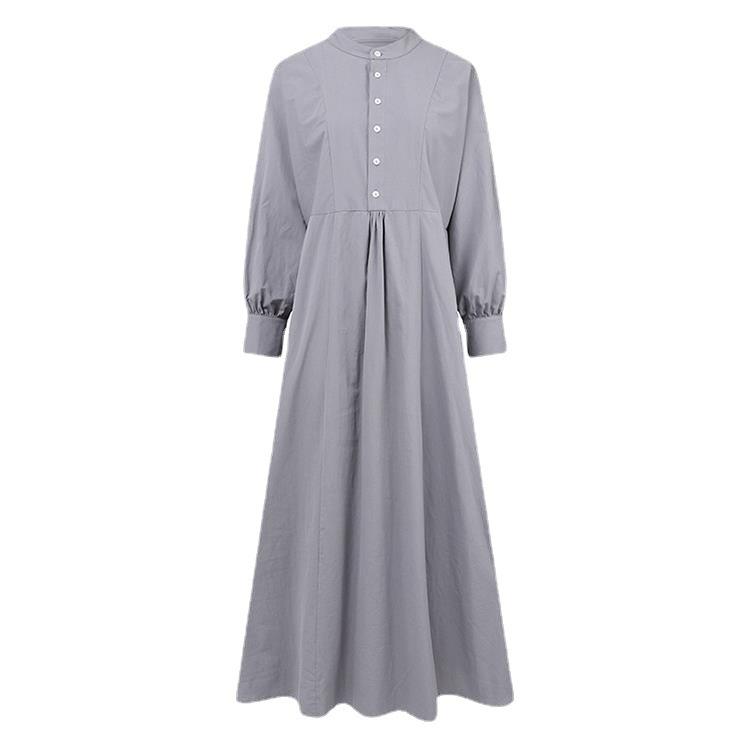 GMXIA Stile Tempo Libero Primaverile Cardigan Retrò Girocollo Abito a Svasatura Larga per Donna