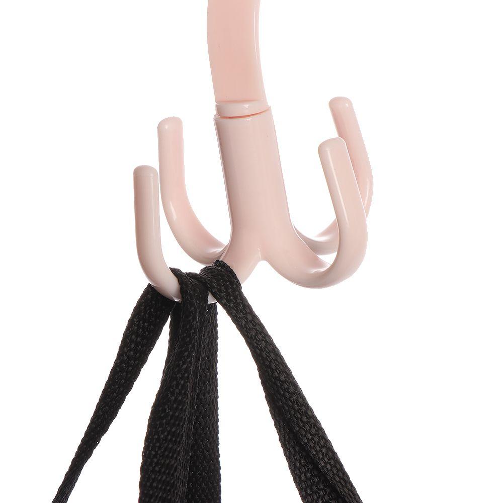 Storage Hook Cloth Rack Nail-free Rotating Four-claw Hook Multifunction Plastic Hanger 4 Hook