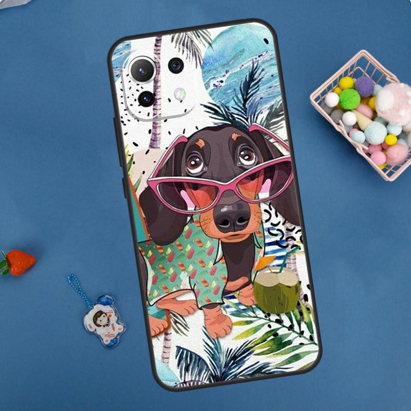 Cartoon Dachshund Dog Case For POCO F5 X3 X5 Pro X4 F4 GT C40 M5s F3 Cover For Xiaomi 13 12 Lite 12T 11T Pro 12X