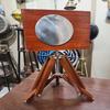 Handmade Antique Style Wooden Clock with Wooden Tripod 38.1 Cm