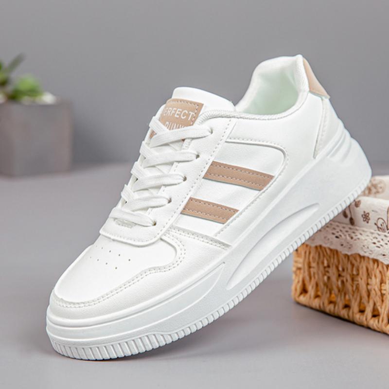 White Shoes for Women, Fashionable and Versatile Sports Shoes, Wear-resistant, Breathable and Height-increasing Casual Shoes