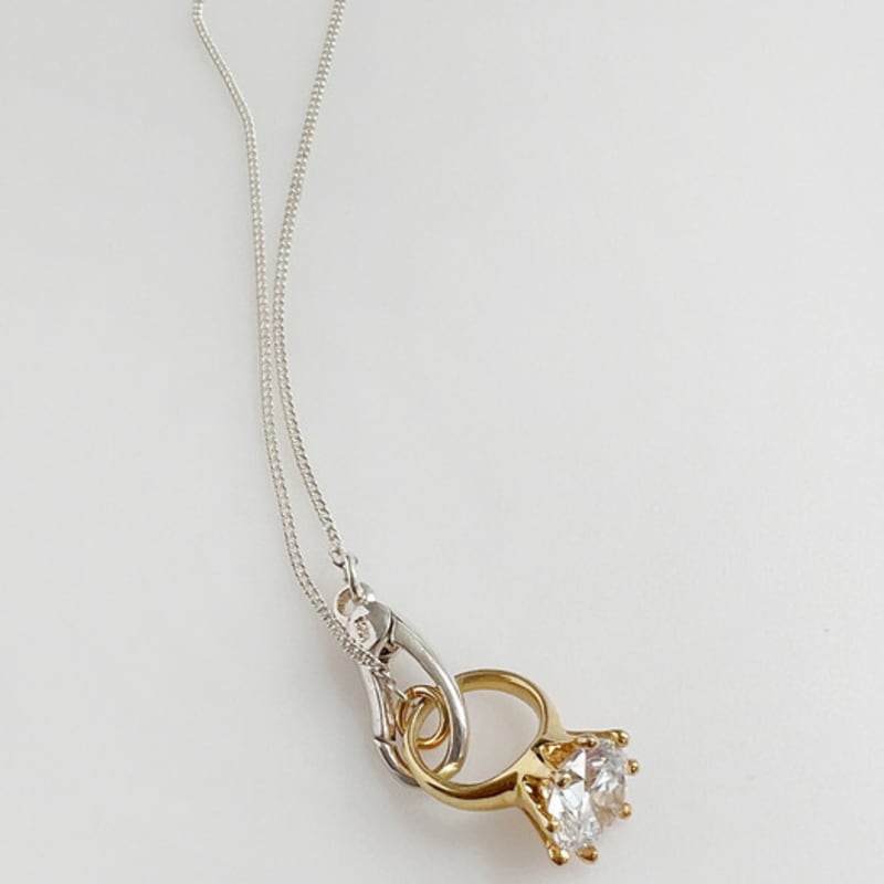 August Harmony 925silver Ring Holder Necklace / 2color