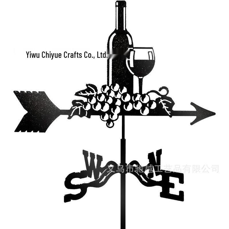 Weather Vane Ornament: Outdoor Wrought Iron Spray-Painted Roof Decoration Metal Craft