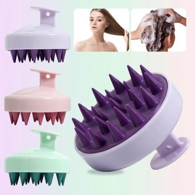 Silikoninis šampūnas galvos odos plaukų masažuoklis galvos kūnui galvos odos masažinis šepetys galvos odos masažinis šepetys šukos magiška rankena šepetys spa masažinis šepetys