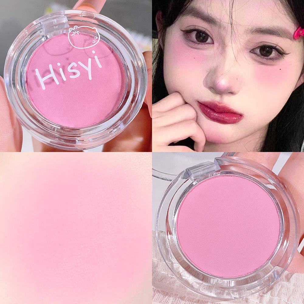 HISYI Single-Color Blush & Eyeshadow: Energetic, Natural Brightening with Fine Shimmer, Matte Highlighter, and Contour for Women.