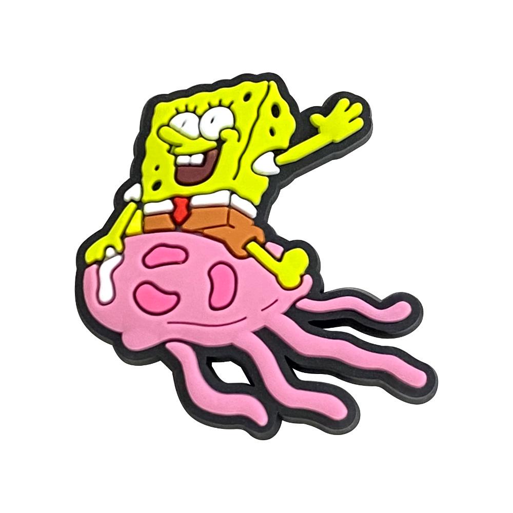 SpongeBob Series Clog Shoe Charms - 32 Soft Rubber DIY PVC Ornaments & Buckles