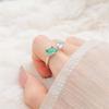 Emerald Square Diamond Two-Tone Adjustable Fashion Ring – Trendy Luxe Style