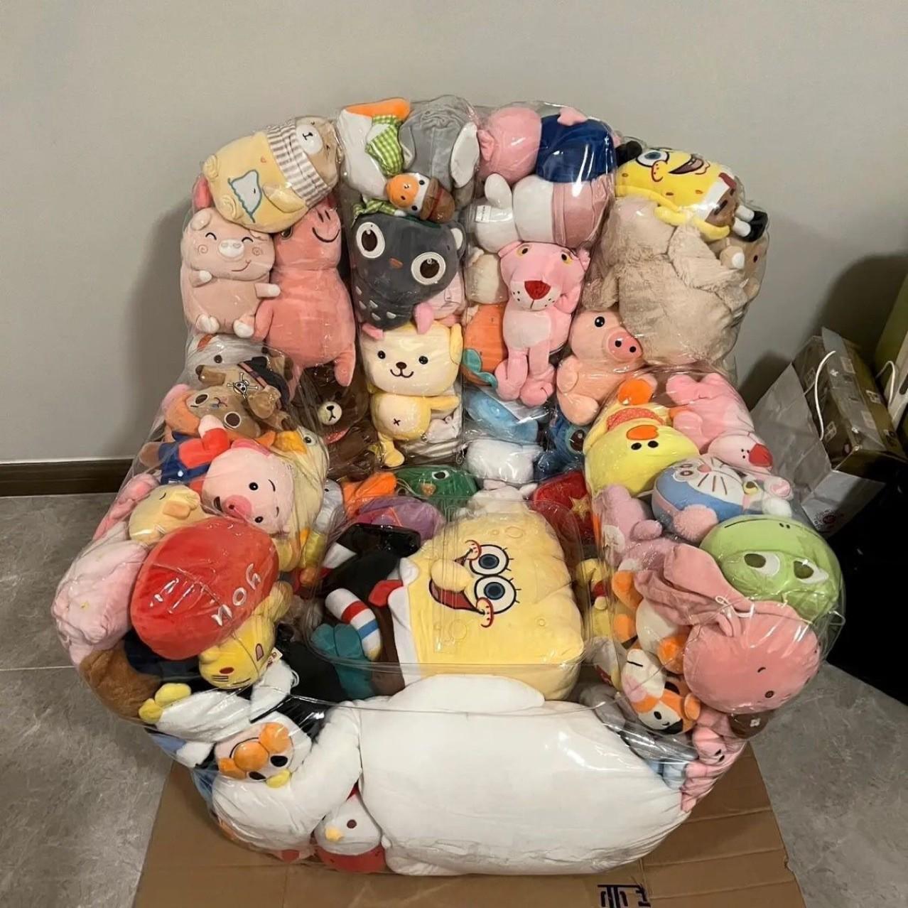 

Прозрачный плюшевый диван для демонстрации игрушек - Идеально подходит для фотографий 100x90 прозрачный