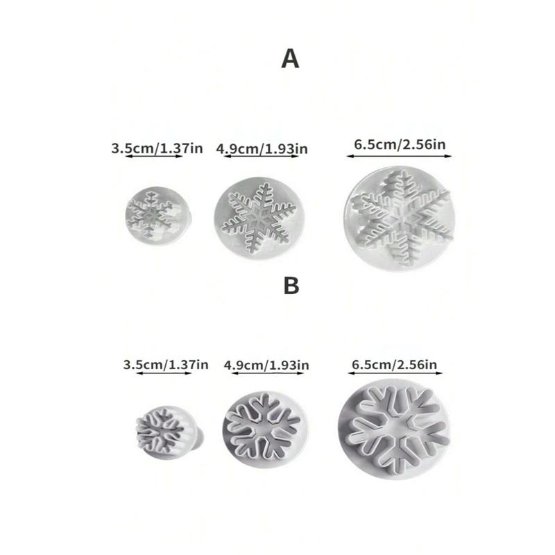 Snowflake Cookies Biscuit Mold Fondant Sugarcraft Plunger Cookie Cutters Xams Snow Cupcake Cake Decorating Tool Christmas