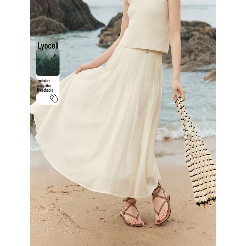 

ELLE Draped Mesh A-line Skirt XL