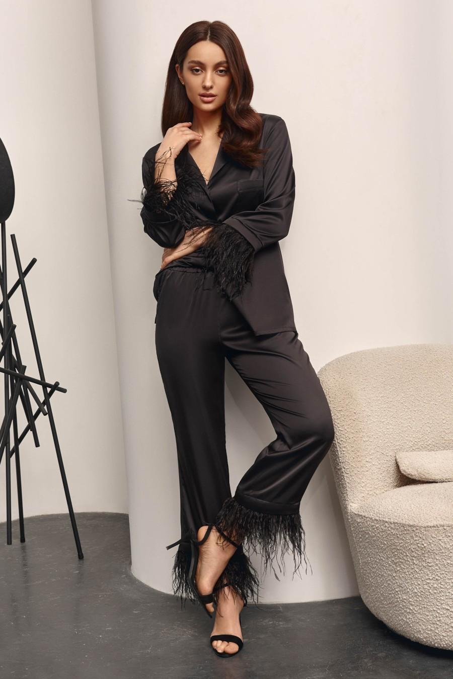 

комплект: блуза та штани Anabel Arto (90844) 50(2XL) прозорий колір чорний