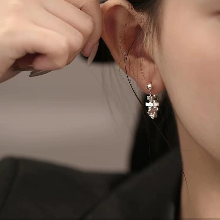 925 Sterling Silver Geometric Crushed Stud Earrings for Women - Korean Niche Design, Hot Selling Ear Jewelry